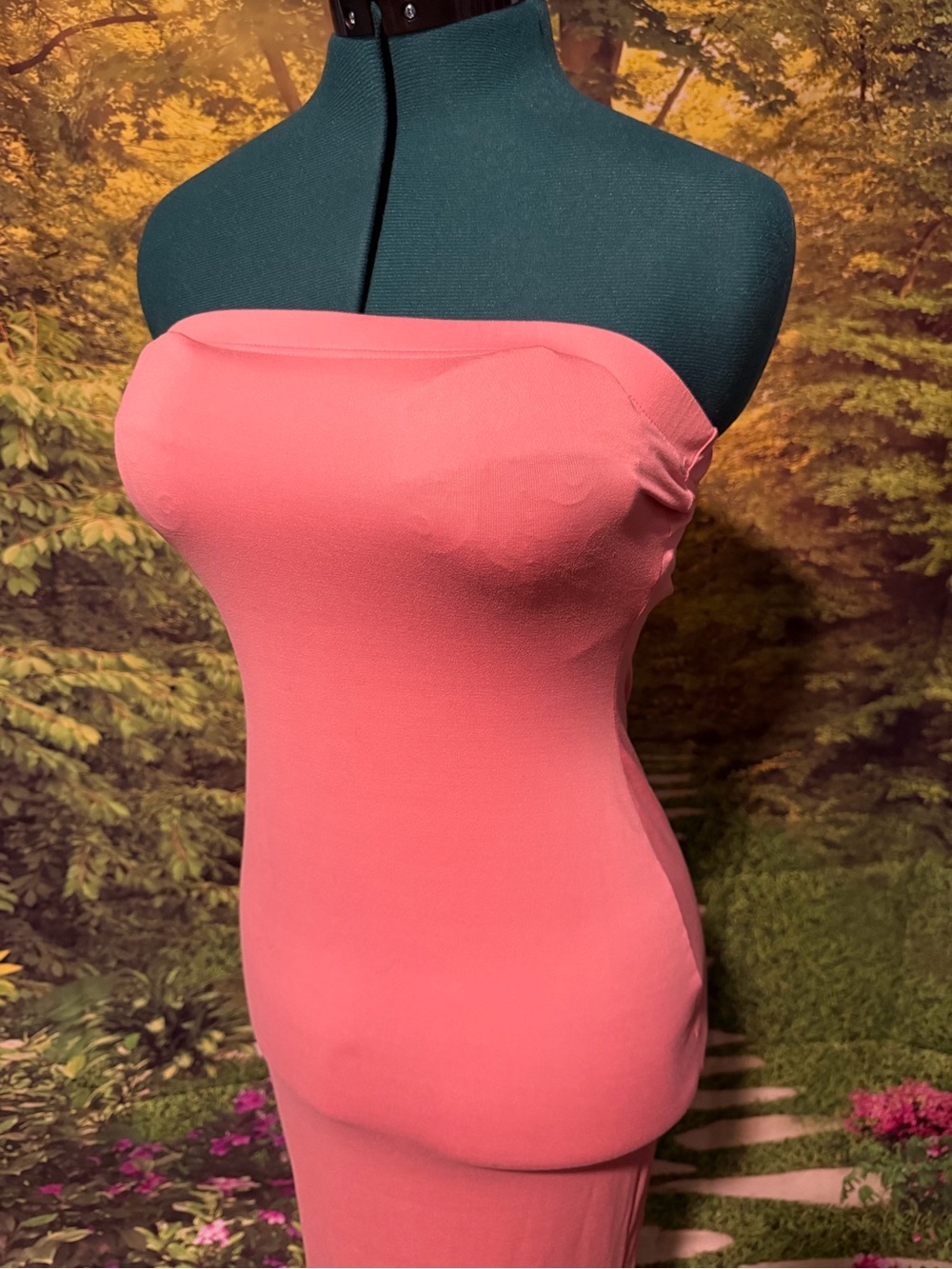 Strapless Coral Tube Dress